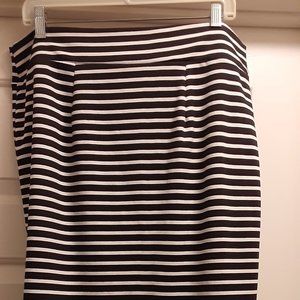 Ashley Stewart Black & White Striped Skirt